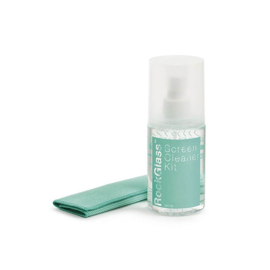 RockGlass Kit di pulizia schermo 200ml + Panno in microfibra