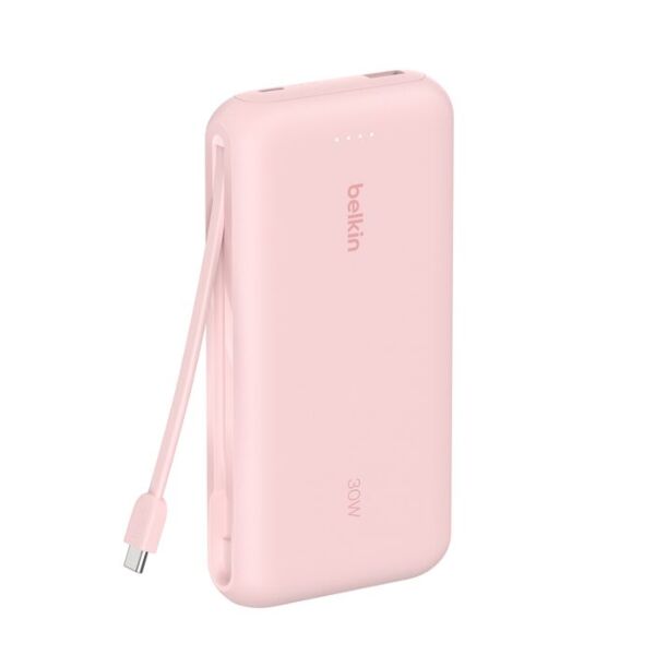 Belkin BoostCharge PowerBank 20K con cavo integrato USB-C rosa